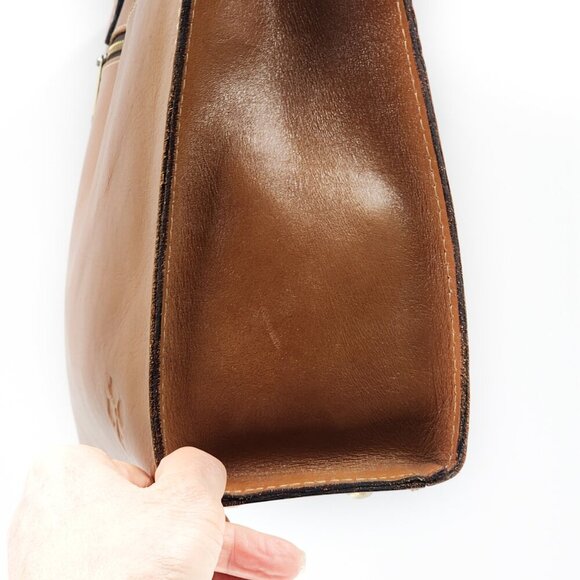 PATRICIA NASH Zancona Tooled Florence Brown Cognac Leather Tote - Picture 6 of 9